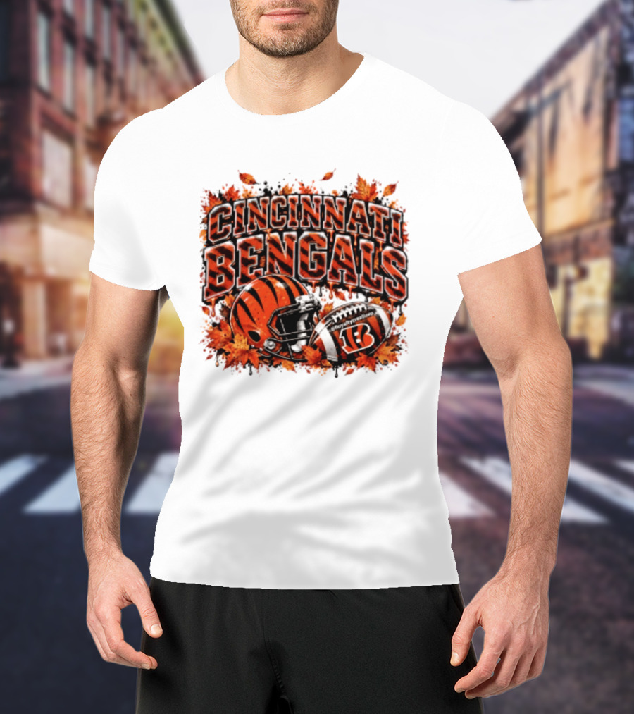 Cincinnati Bengals Autumn Football Helmet Halloween 2026 T-Shirt