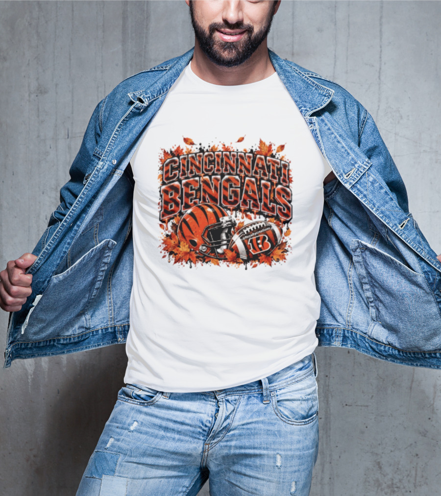 Cincinnati Bengals Autumn Football Helmet Halloween 2026 T-Shirt