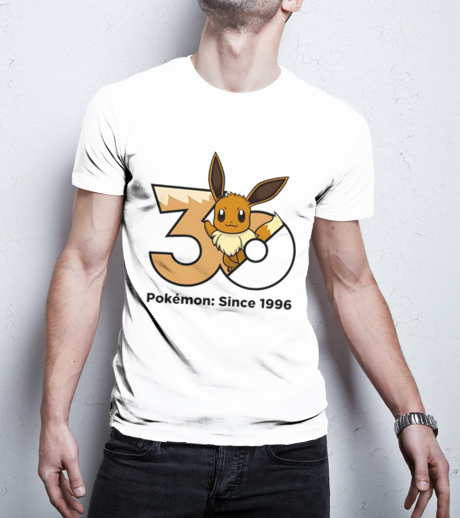 Eevee Pokémon 30th Anniversary Since 1996 Celebration T-Shirt