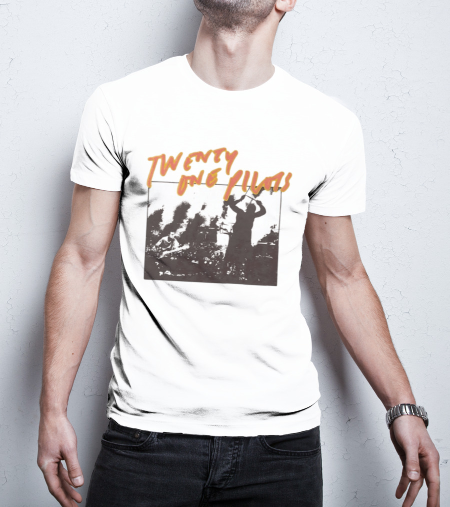 Twenty One Pilots Live Photo Silhouette Drummer Stage Performance T-Shirt