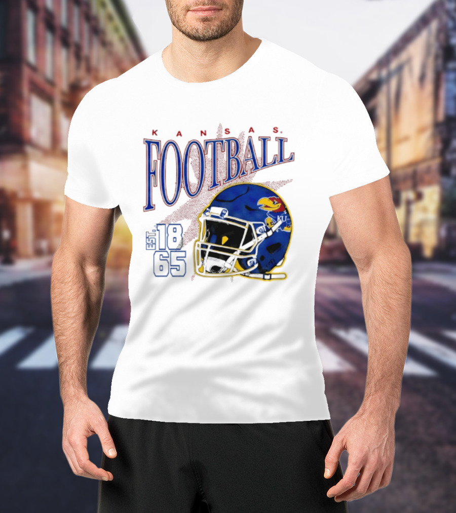 Kansas Jayhawks Football Est 1865 Helmet T-Shirt