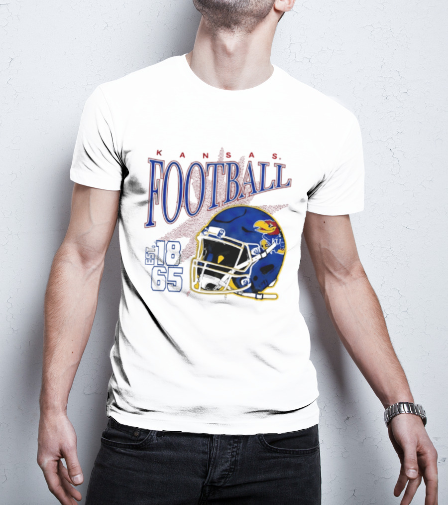 Kansas Jayhawks Football Est 1865 Helmet T-Shirt