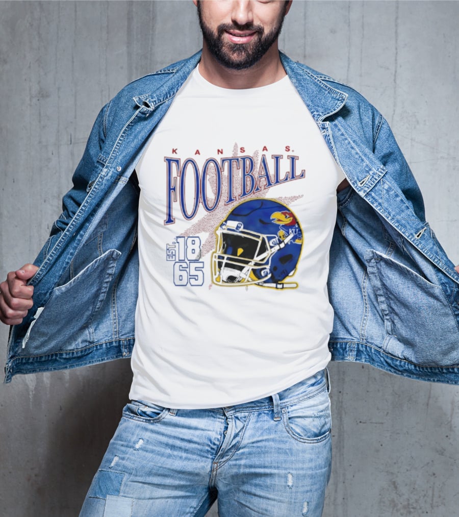 Kansas Jayhawks Football Est 1865 Helmet T-Shirt