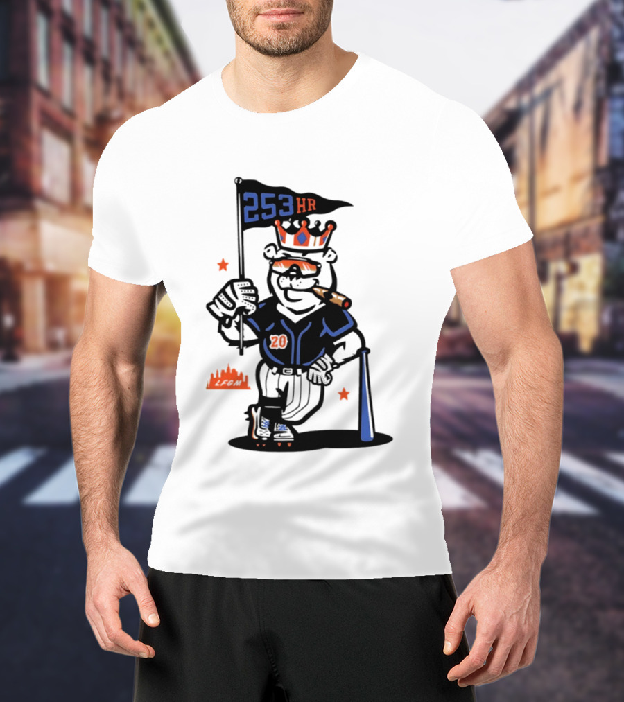 Pete Alonso New York Mets Polar Bear 253 HR Cigar King T-Shirt