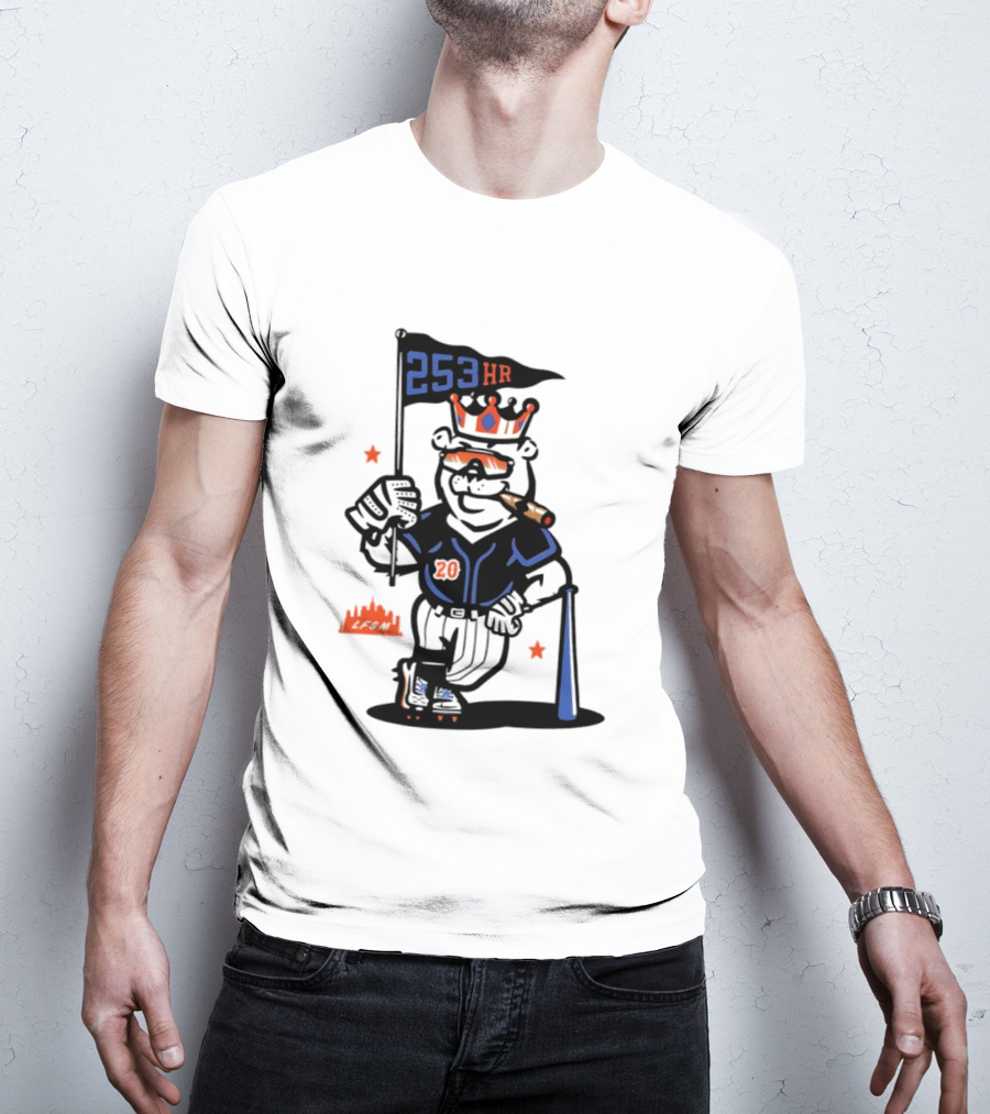 Pete Alonso New York Mets Polar Bear 253 HR Cigar King T-Shirt