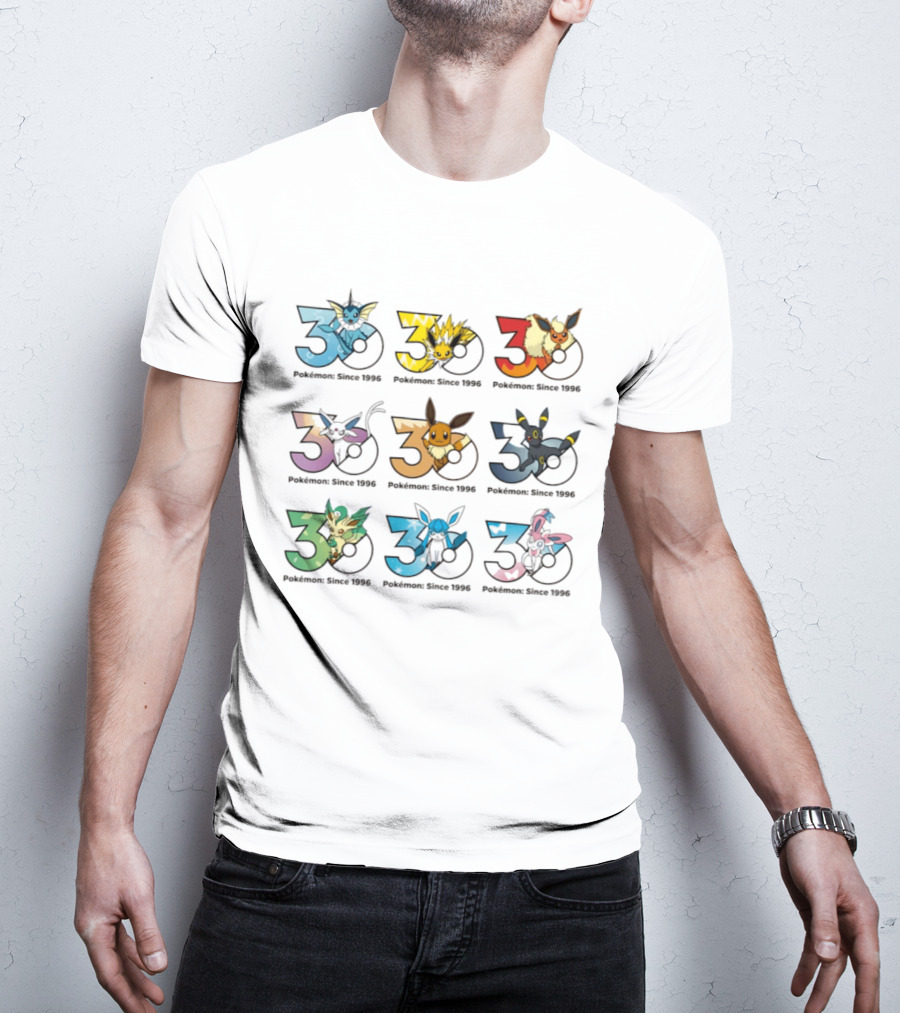 Pokemon Since 1996 Eevee Evolutions 30th Anniversary Collection T-Shirt