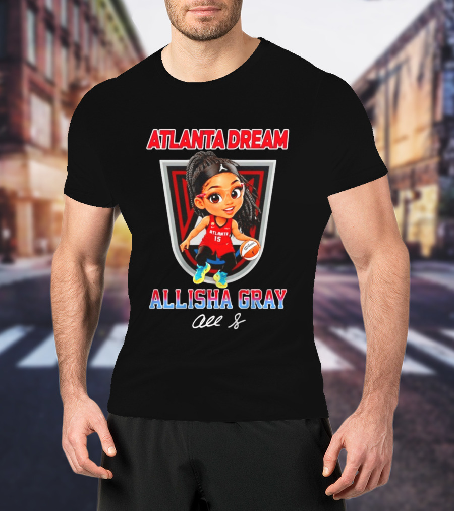 Allisha Gray Atlanta Dream WNBA Cartoon Basketball Player T-Shirt