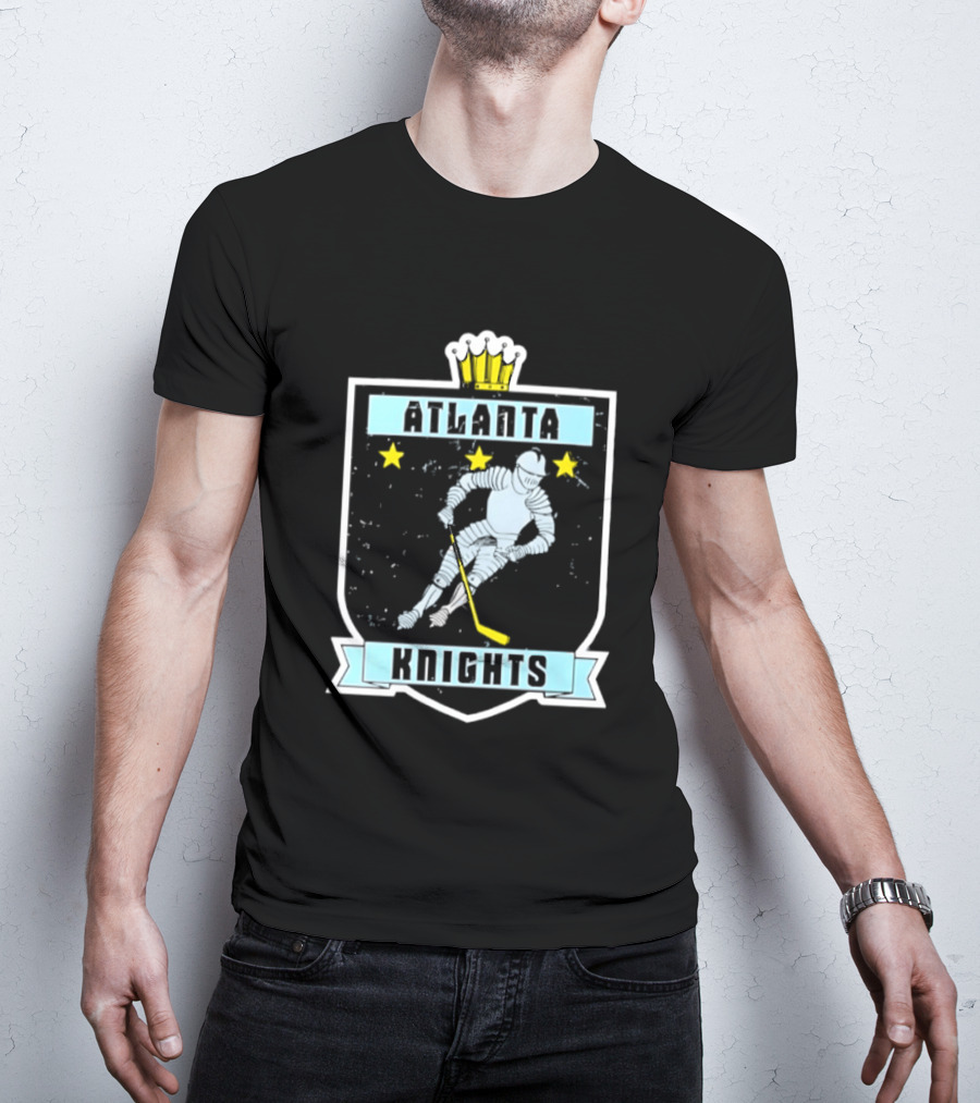 Atlanta Knights Hockey Ice Player With Stars T-Shirt