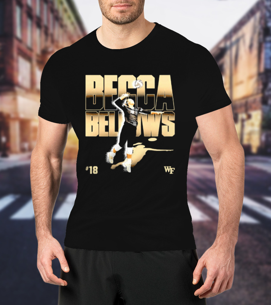 Becca Bellows 18 Wake Forest Volleyball WF NCAA Player Name Number T-Shirt