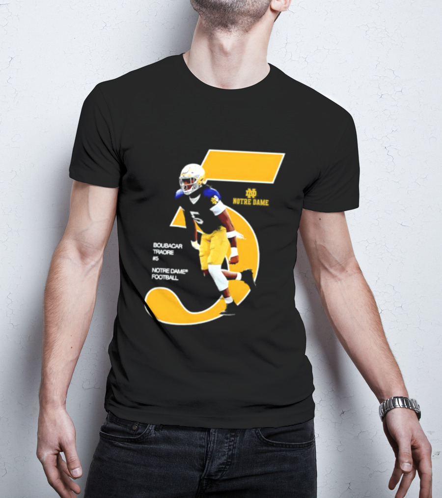 Boubacar Traore 5 Notre Dame Football Player NCAA Iconic Number T-Shirt