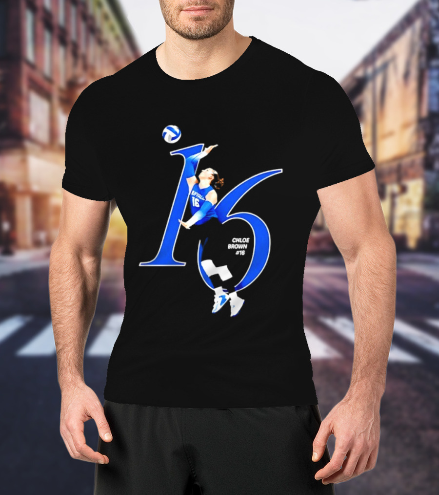 Chloe Brown 16 Buffalo Bulls NCAA Volleyball Player Action Pose T-Shirt