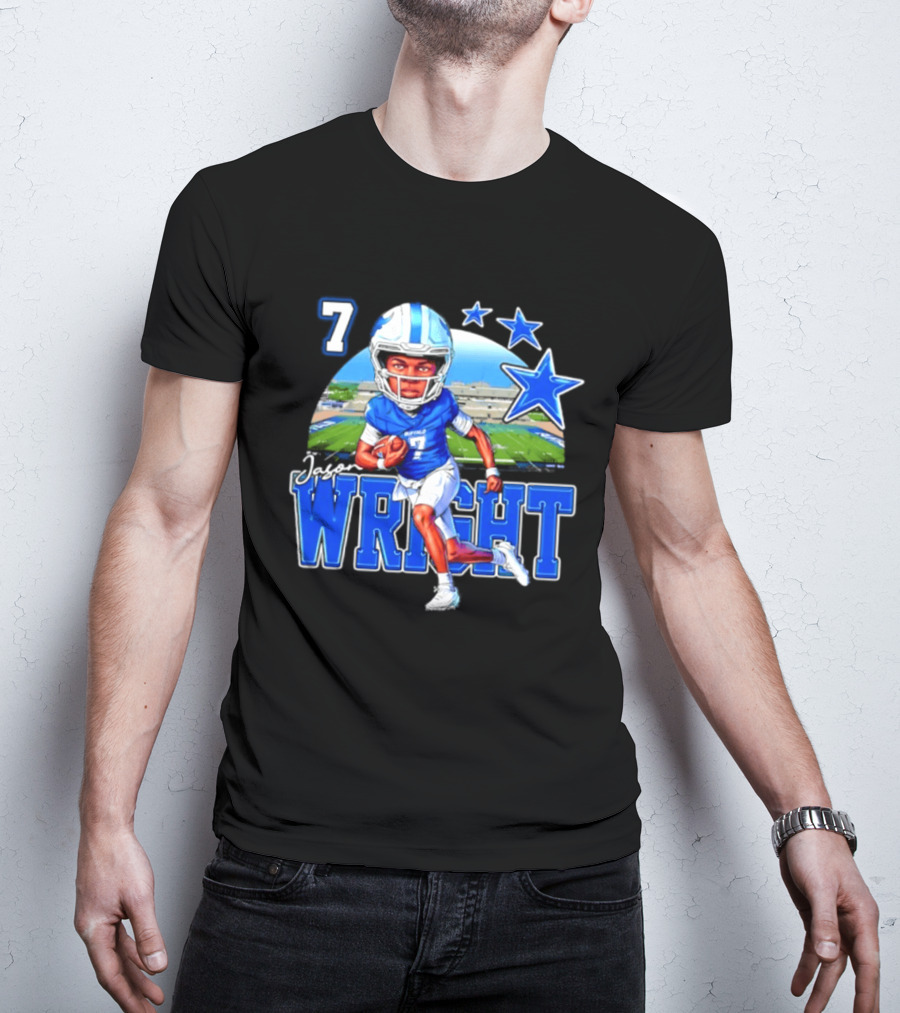 Buffalo Bulls Jason Wright 7 NCAA Football Player Caricature T-Shirt