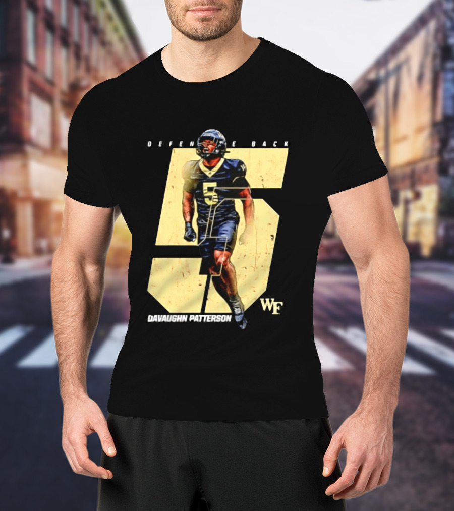 Davaughn Patterson Wake Forest Football Defensive Back Number 5 WF T-Shirt