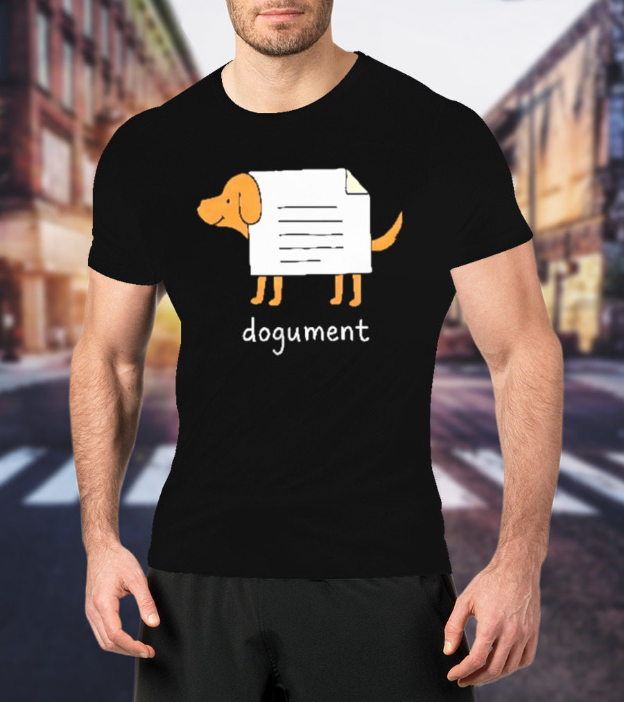 Dogument Pun Dog Document Office Humor T-Shirt