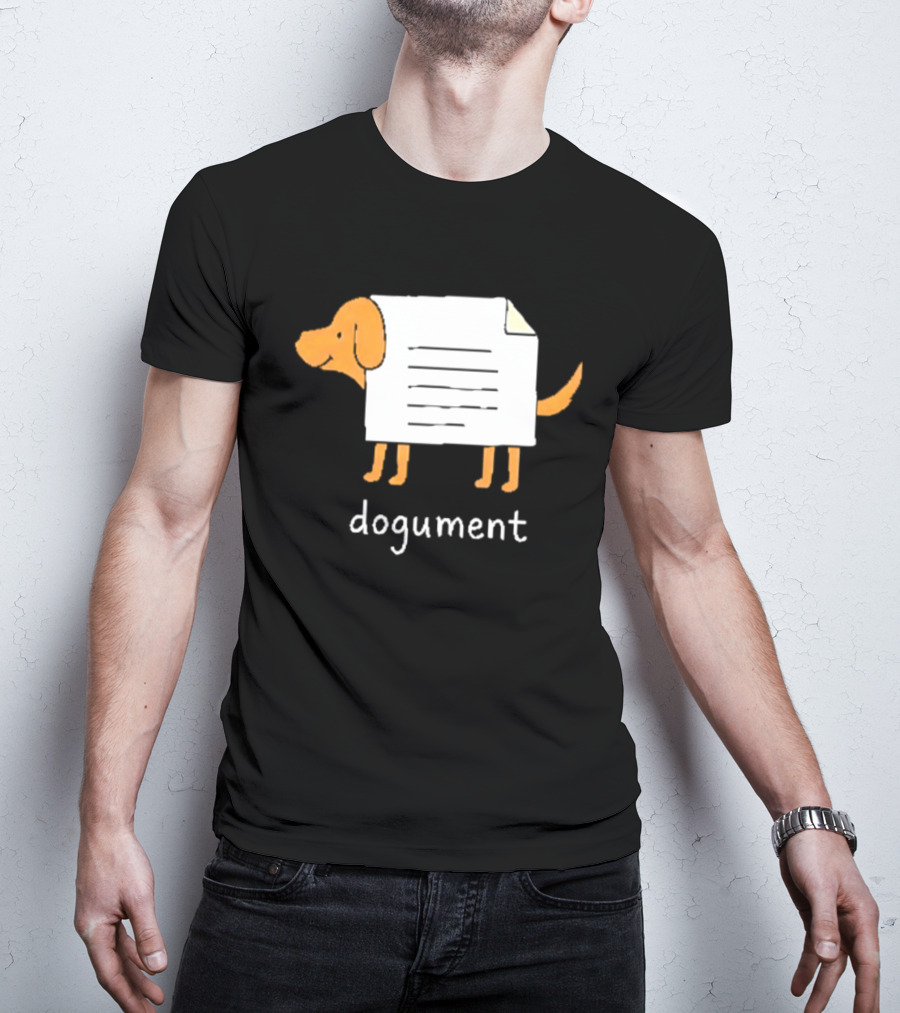 Dogument Pun Dog Document Office Humor T-Shirt