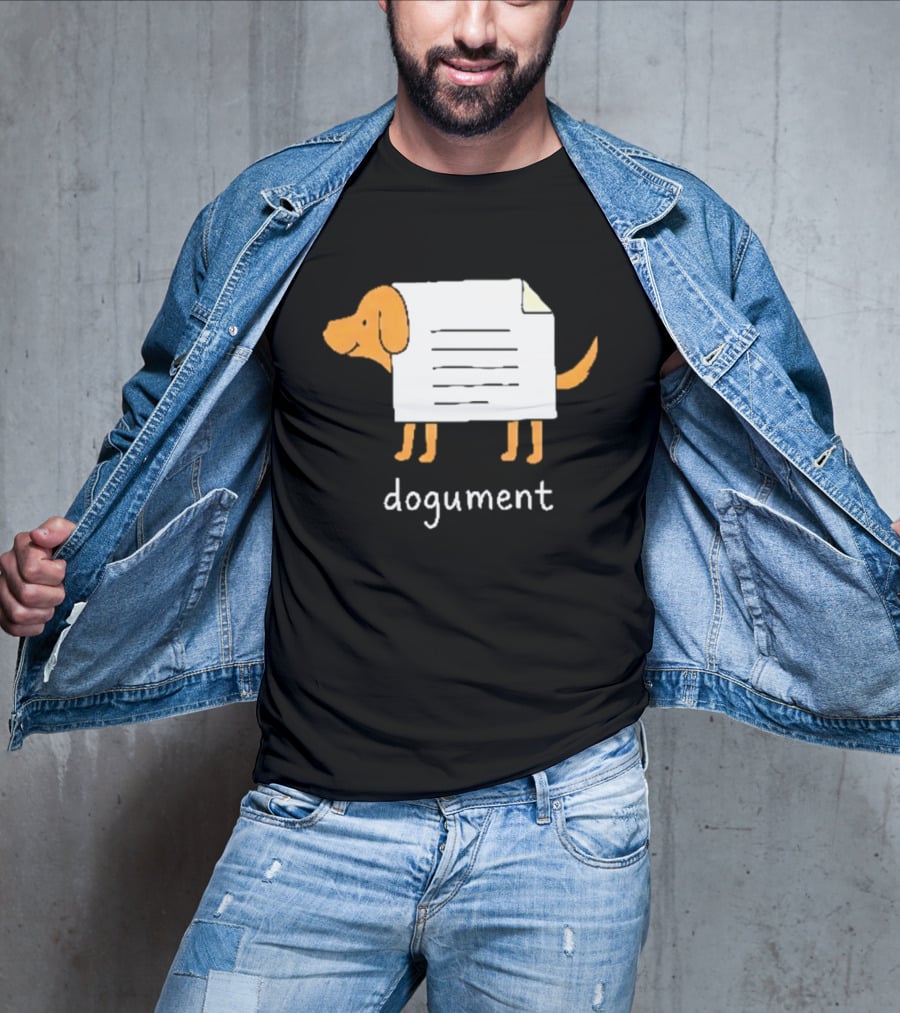 Dogument Pun Dog Document Office Humor T-Shirt