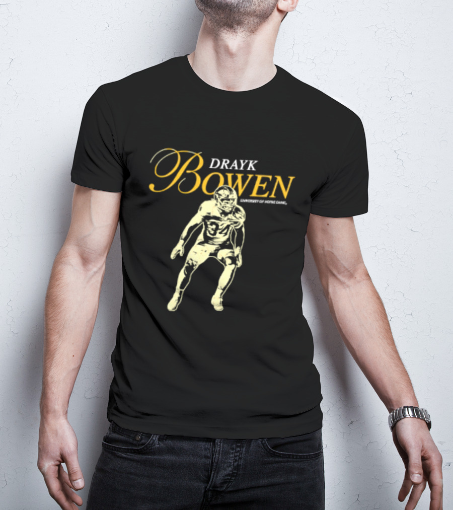 Drayk Bowen 34 Notre Dame NCAA Football Player T-Shirt