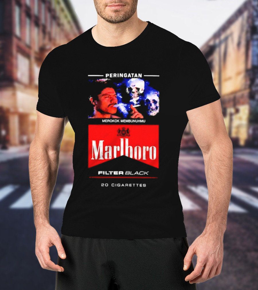 Marlboro Filter Black Peringatan Merokok Membunuhmu 50 Cigarettes T-Shirt