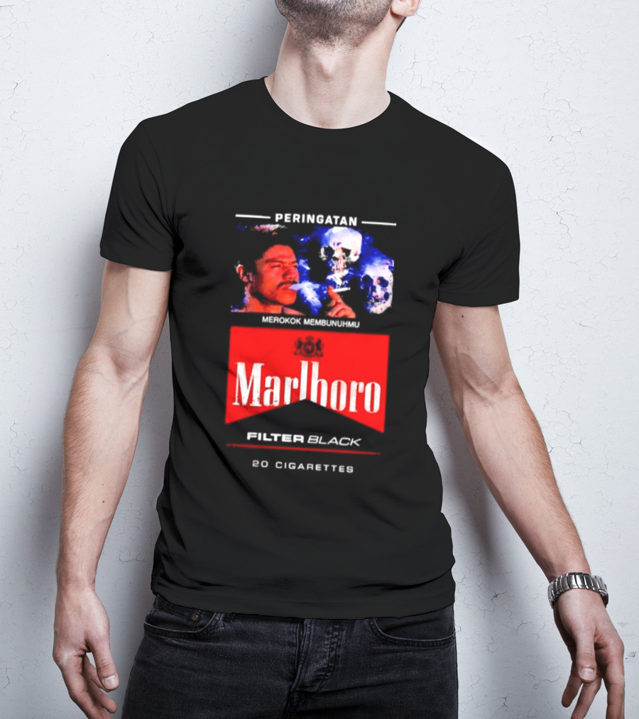 Marlboro Filter Black Peringatan Merokok Membunuhmu 50 Cigarettes T-Shirt