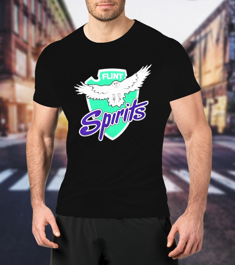 Flint Spirits Eagle Shield Vintage Sports Team T-Shirt