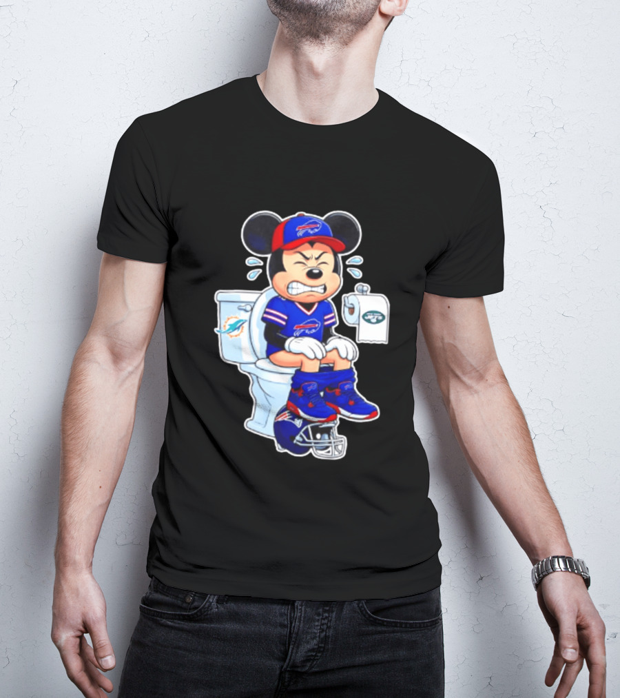 Mickey Toilet Buffalo Bills Defeat Jets Dolphins Patriots Football T-Shirt