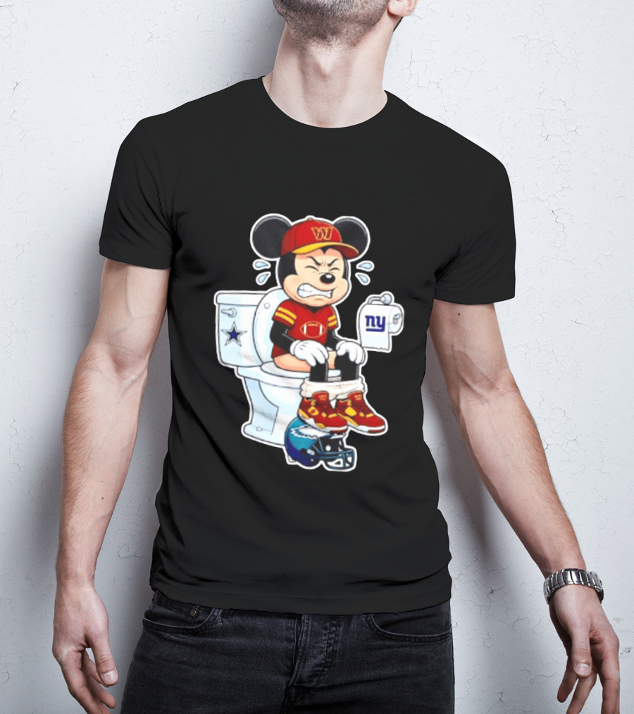 Mickey Toilet Washington W Frustrated Cowboys Giants Eagles Football Rivalry T-Shirt