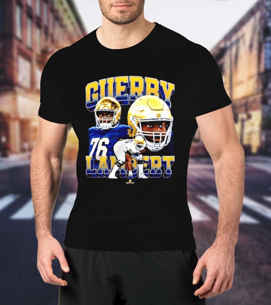 Guerby Lambert 76 Notre Dame NCAA Football Player T-Shirt