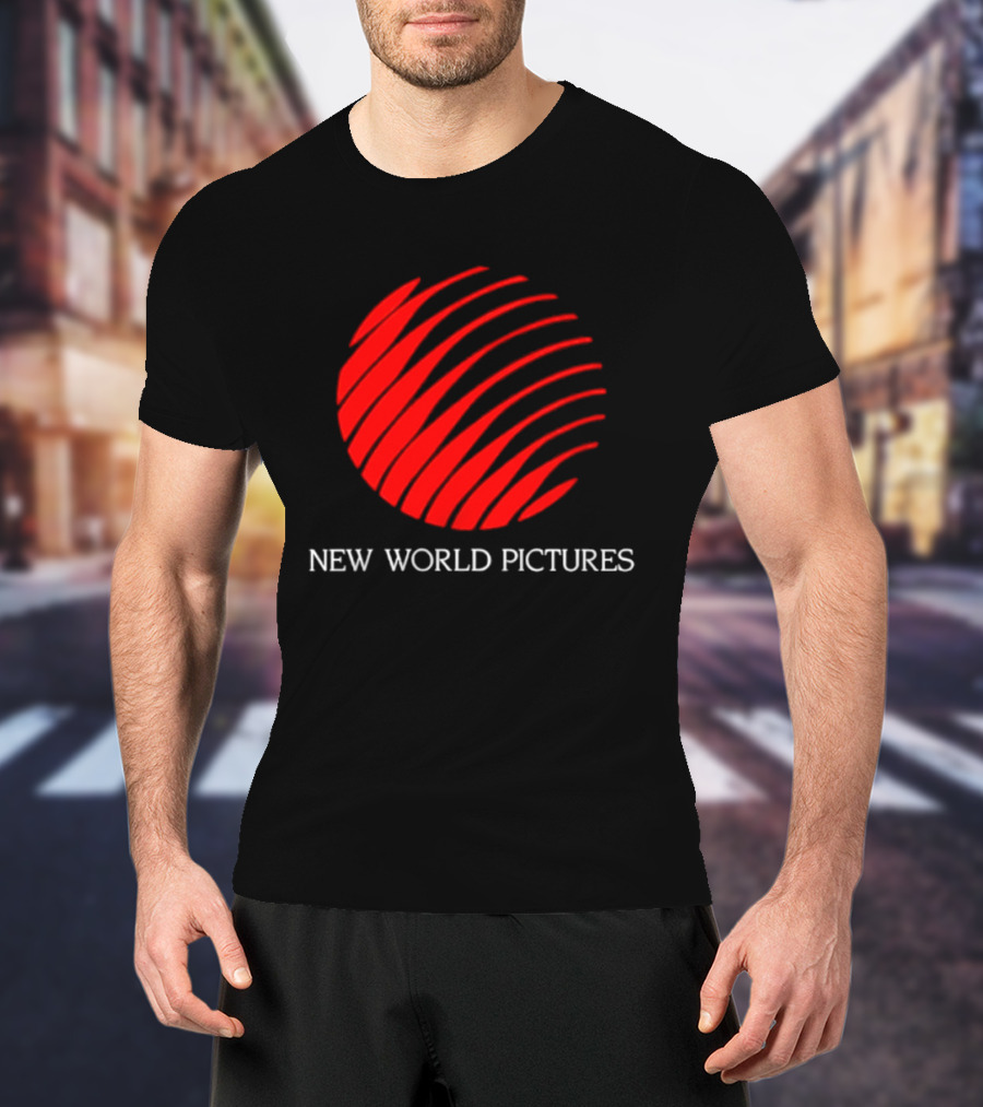 New World Pictures Film Production Classic Cinema Red Spiral T-Shirt
