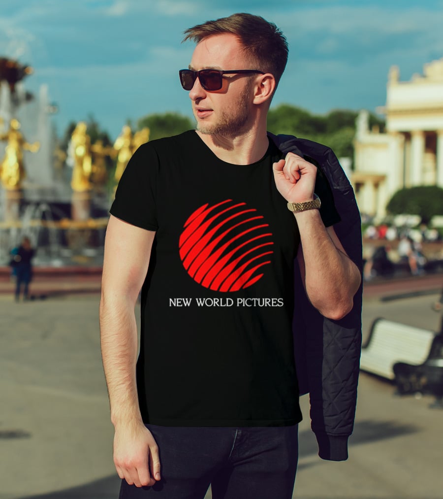 New World Pictures Film Production Classic Cinema Red Spiral T-Shirt