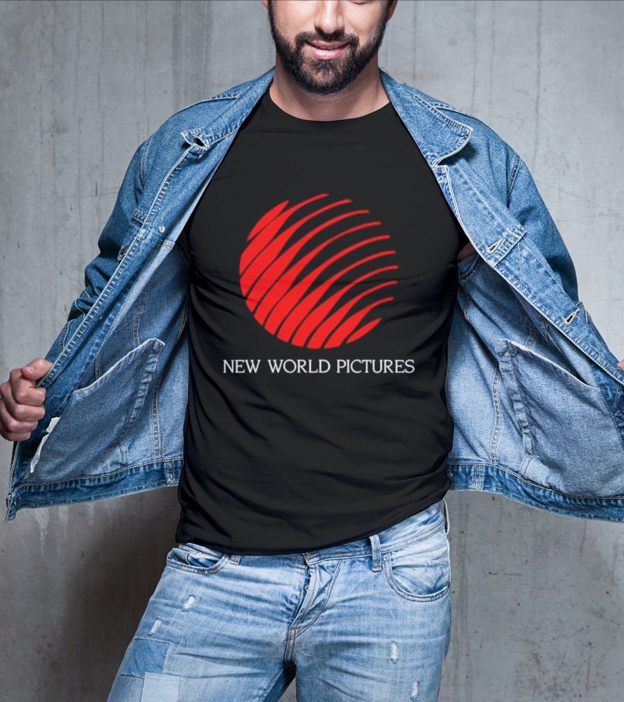 New World Pictures Film Production Classic Cinema Red Spiral T-Shirt