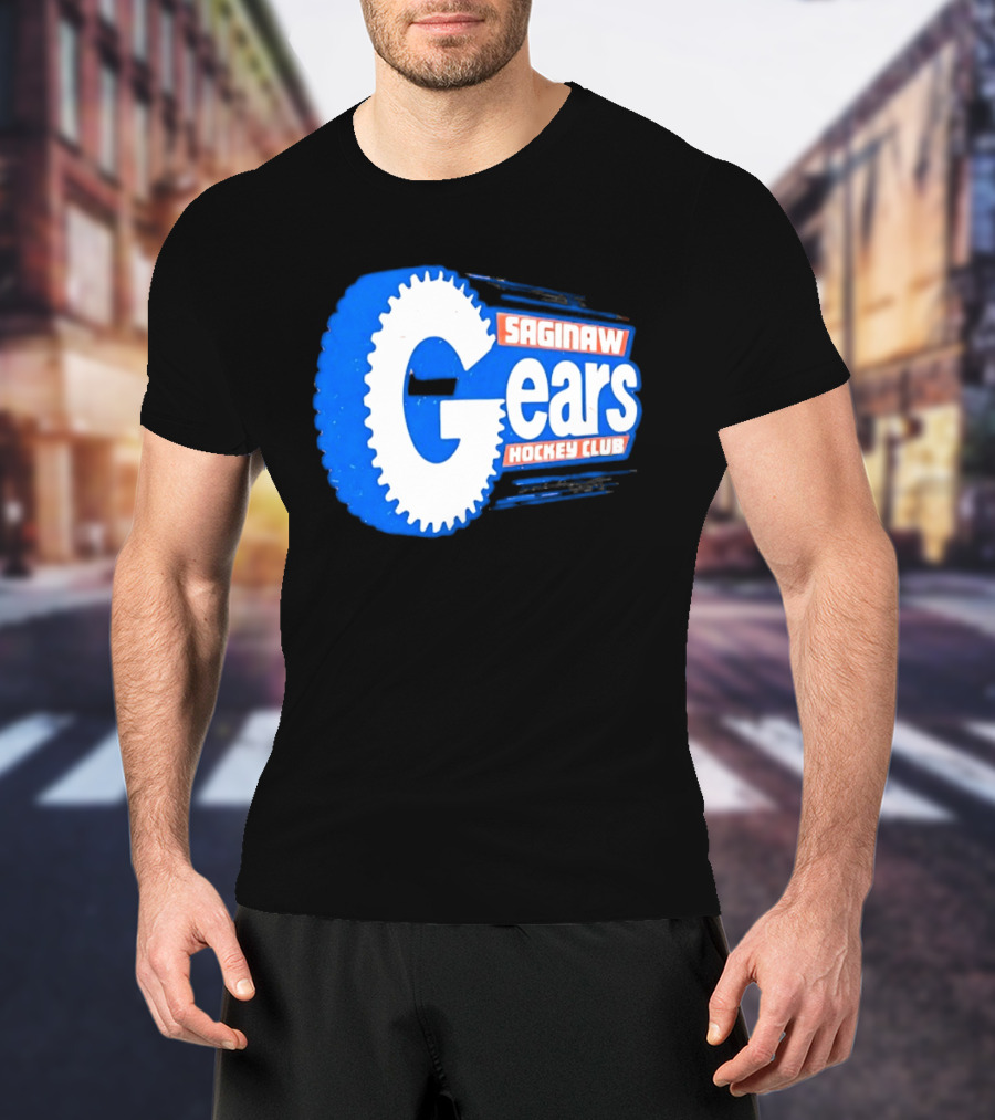 Saginaw Gears Hockey Club IHL Retro Team T-Shirt