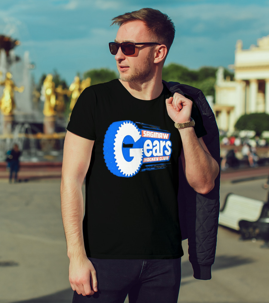 Saginaw Gears Hockey Club IHL Retro Team T-Shirt