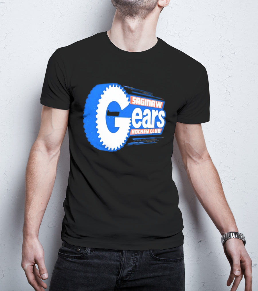 Saginaw Gears Hockey Club IHL Retro Team T-Shirt