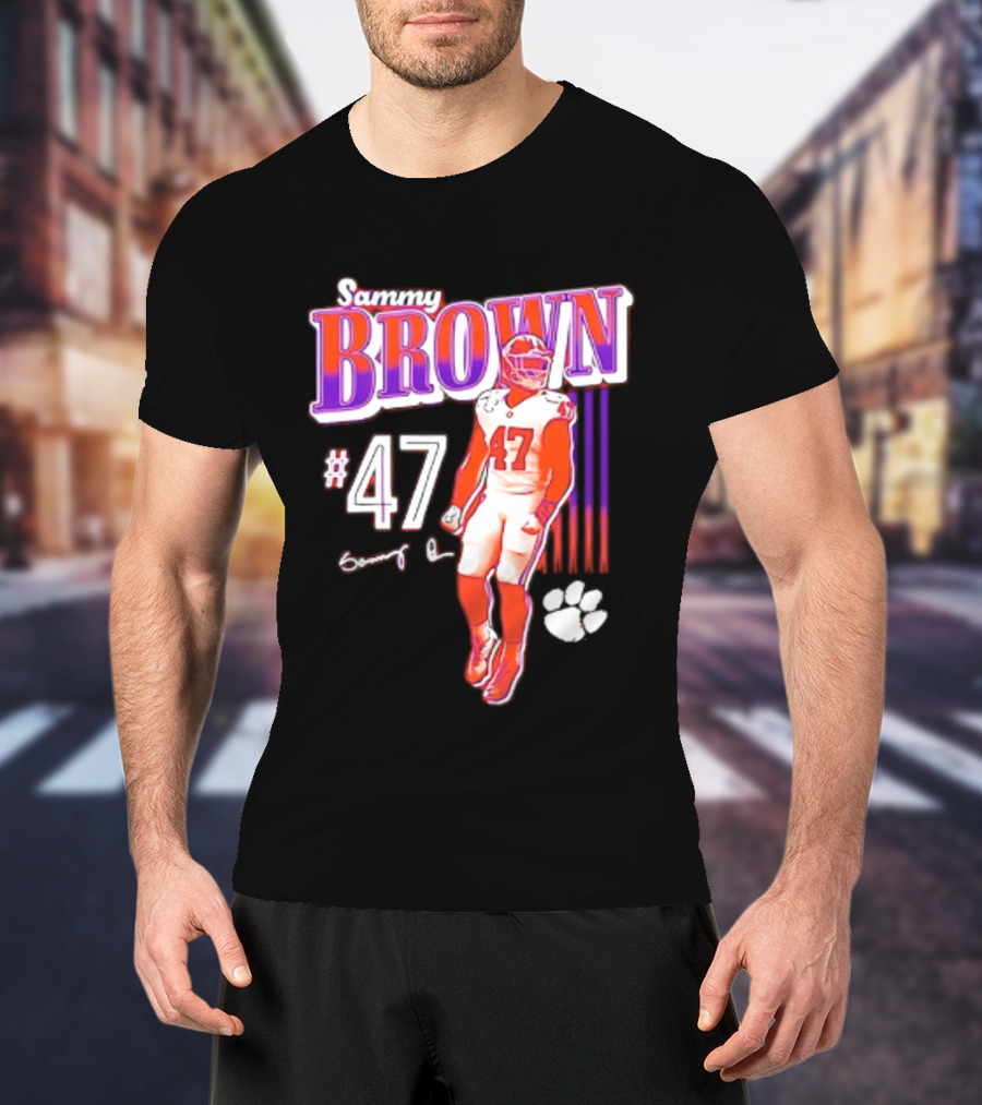 Sammy Brown 47 Clemson Tigers Football Player Team Spirit T-Shirt