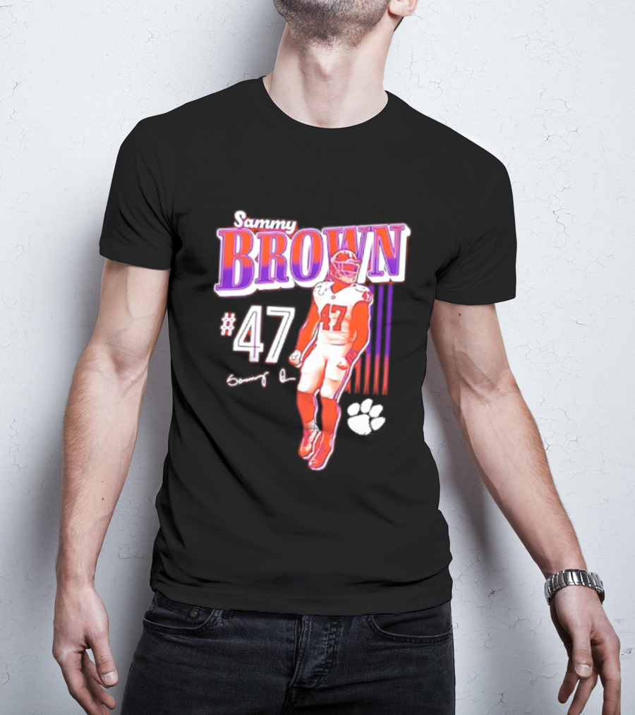 Sammy Brown 47 Clemson Tigers Football Player Team Spirit T-Shirt