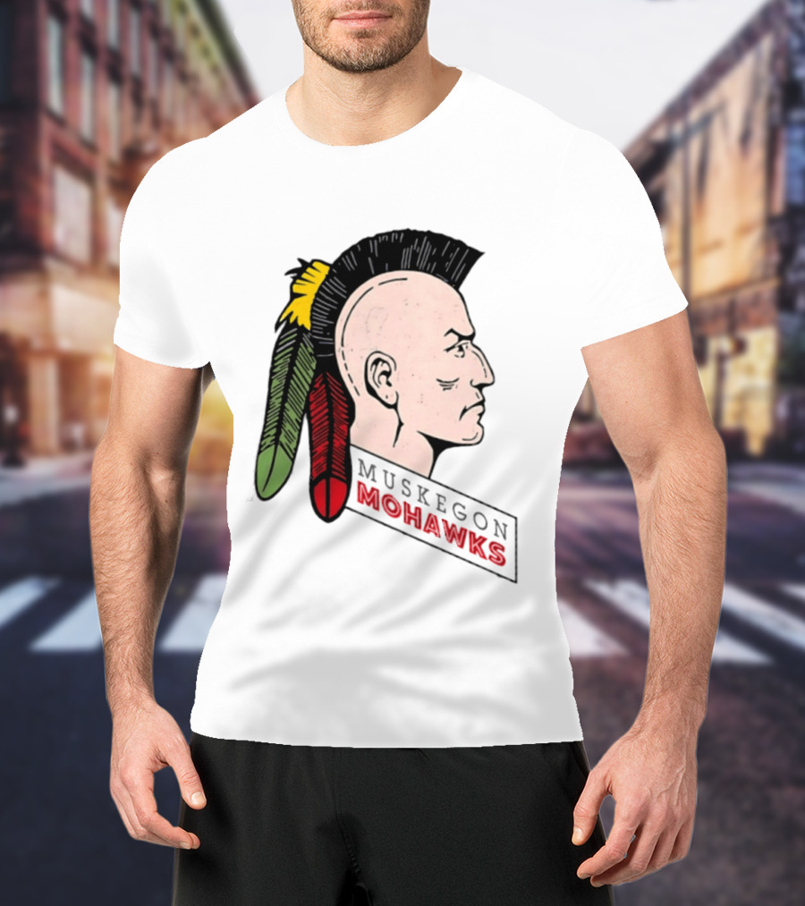 Muskegon Mohawks IHL Minor League Hockey Vintage Team T-Shirt