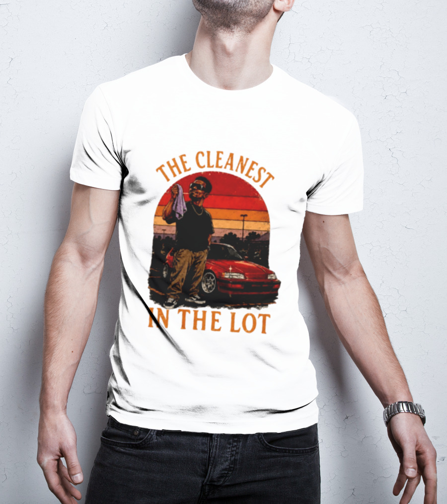 The Cleanest In The Lot Retro Car Enthusiast Sunset Scene T-Shirt