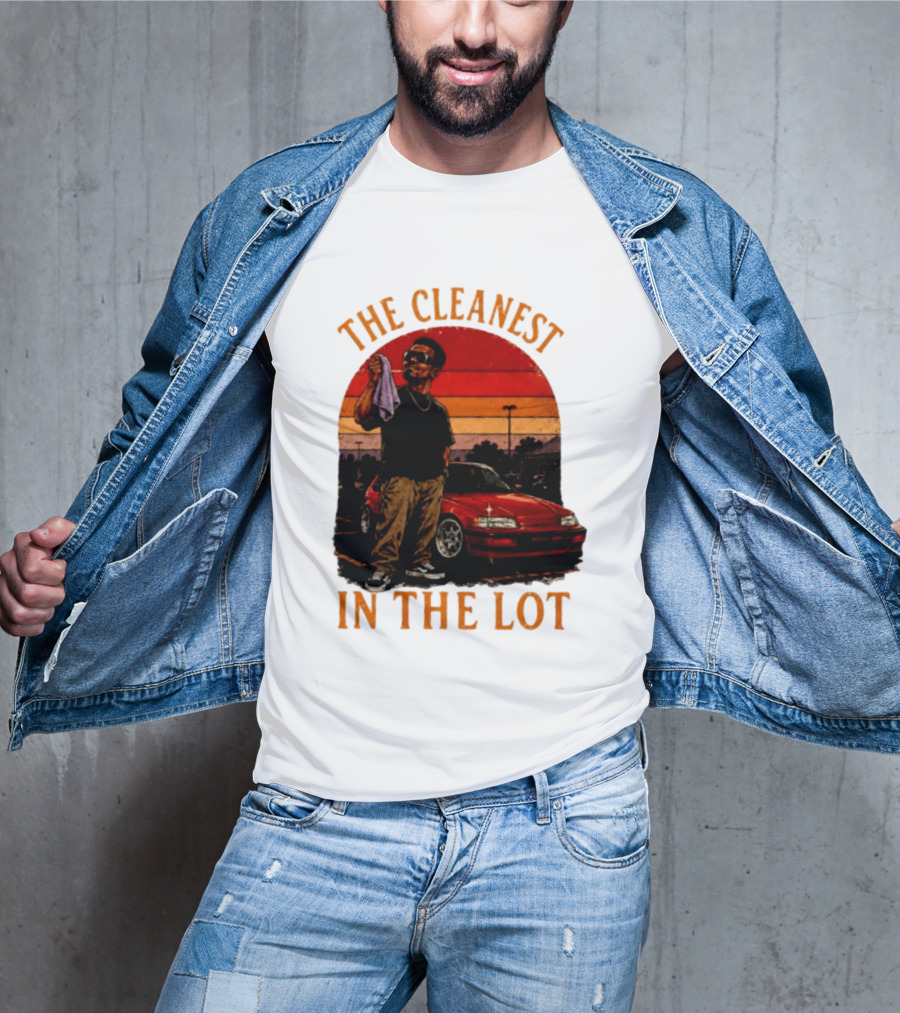The Cleanest In The Lot Retro Car Enthusiast Sunset Scene T-Shirt