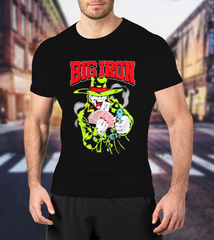 Big Iron Joker Cowboy Western Playing Cards T-Shirt