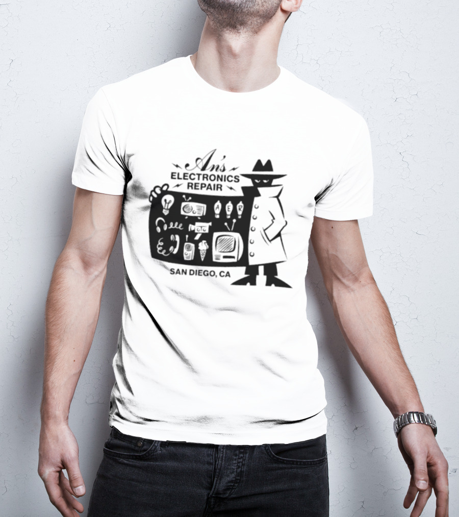 An's Electronics Repair Spy Trench Coat San Diego CA T-Shirt