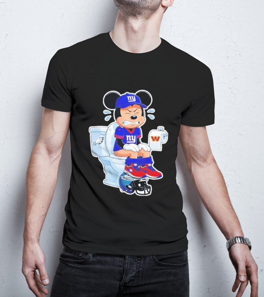 Mickey New York Giants Toilet Eagles Commanders Football Helmet T-Shirt