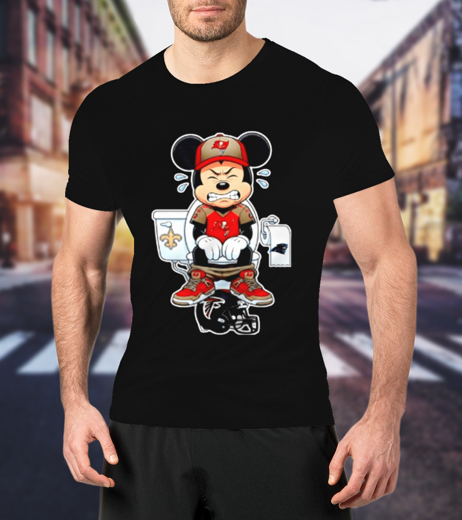 Mickey Toilet Tampa Bay Buccaneers Falcons Saints Panthers Football T-Shirt