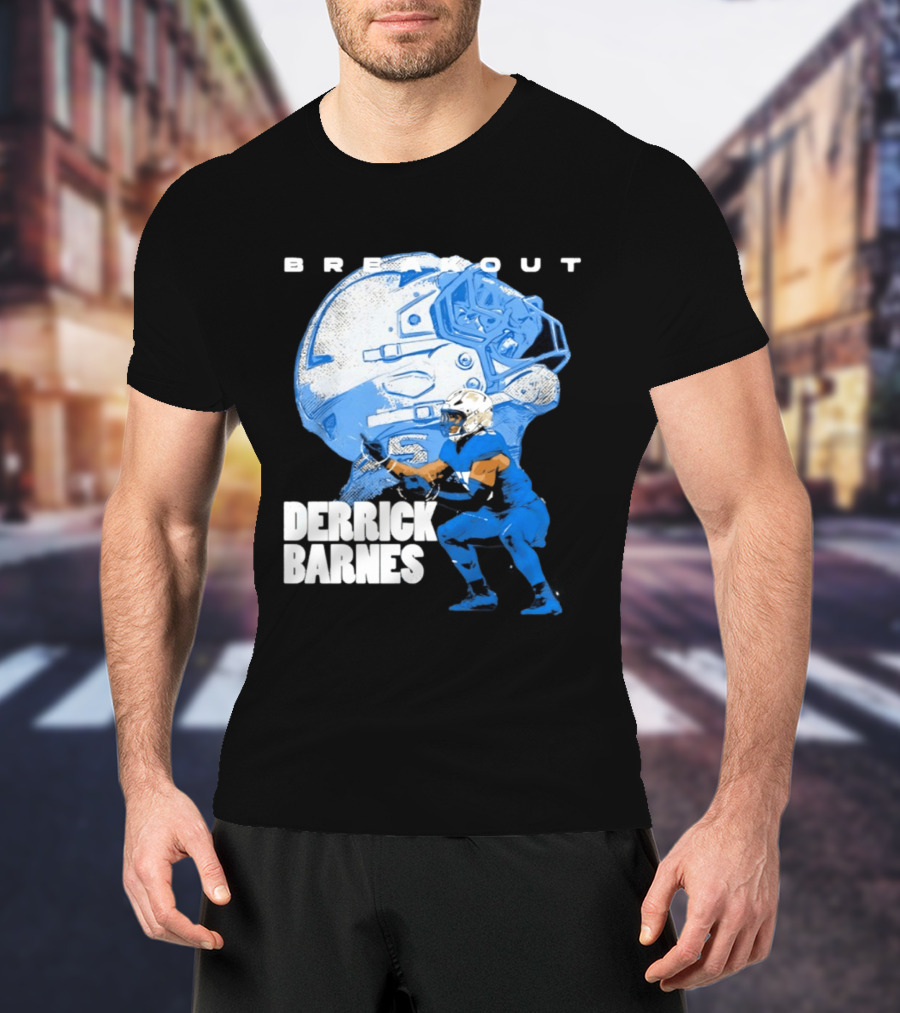 Derrick Barnes Detroit Lions Breakout Helmet T-Shirt