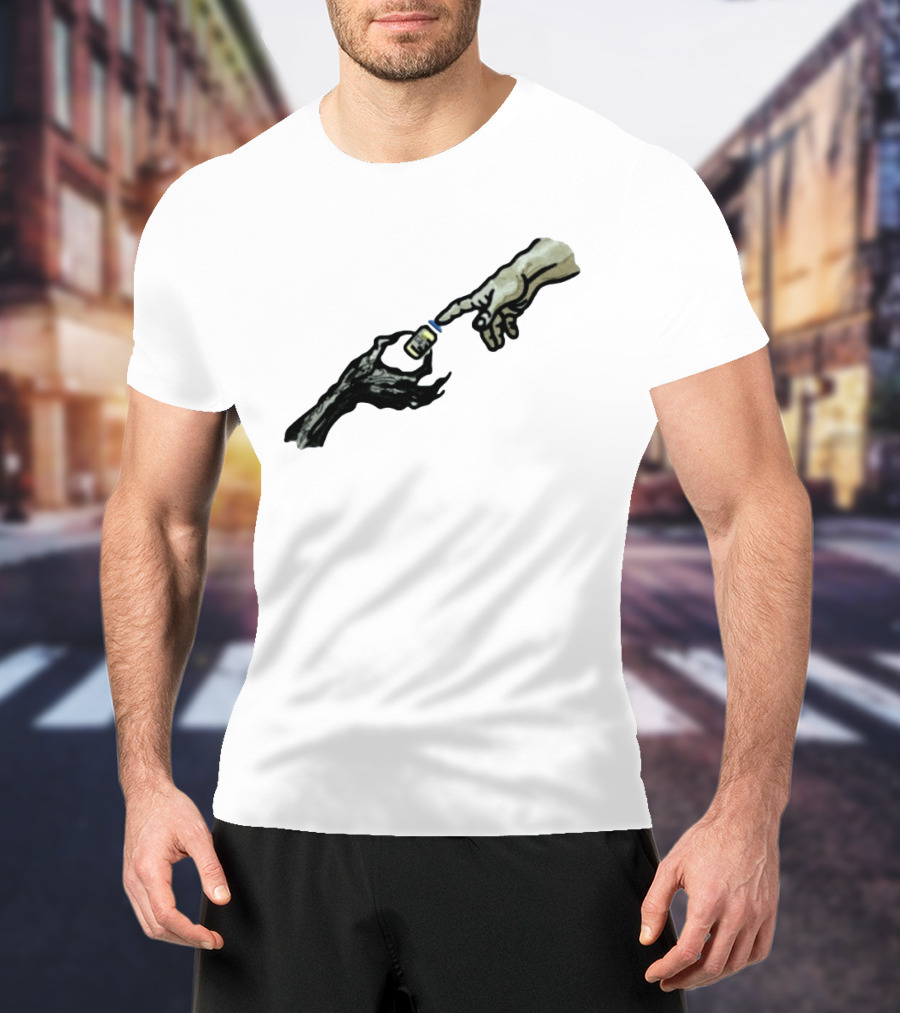 Michelangelo Creation Of Adam Vaccine Hand T-Shirt