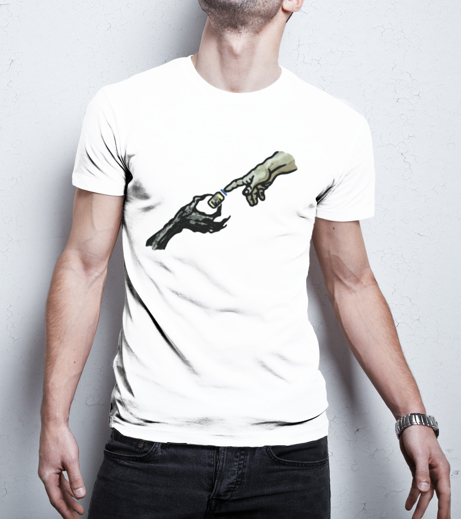Michelangelo Creation Of Adam Vaccine Hand T-Shirt