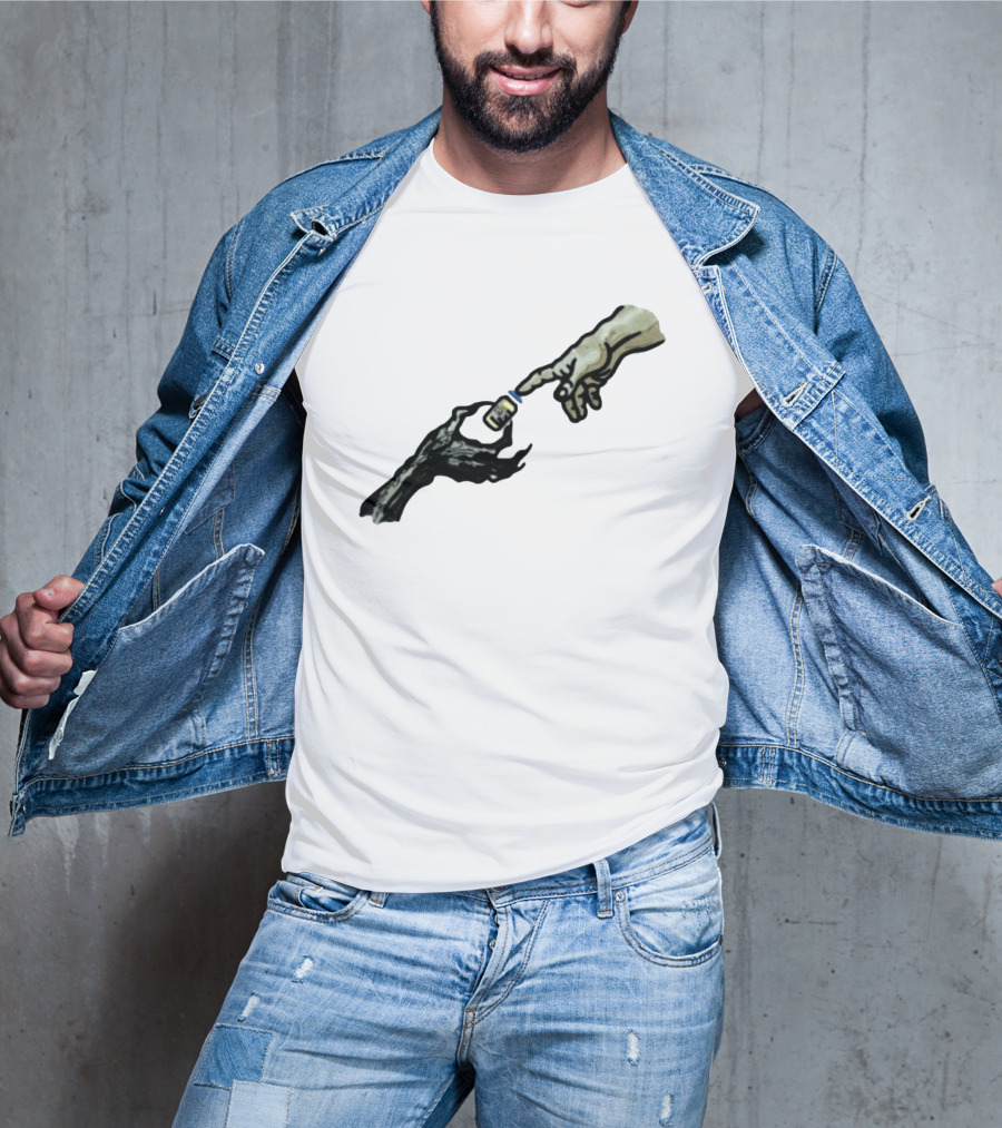 Michelangelo Creation Of Adam Vaccine Hand T-Shirt