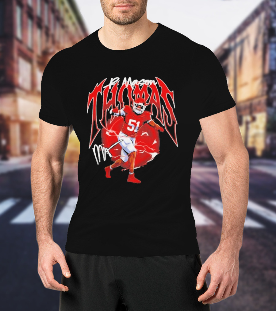 R Mason Thomas Kansas City Chiefs 51 Football Player T-Shirt