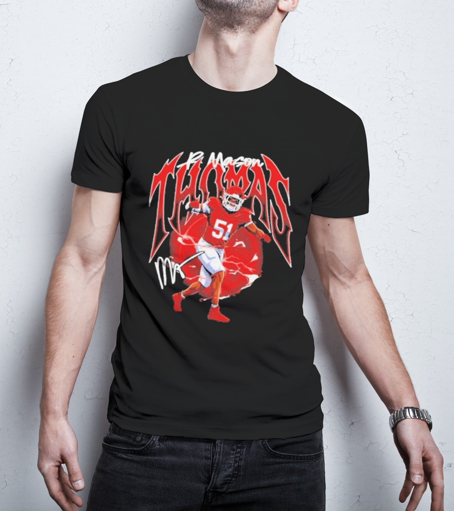 R Mason Thomas Kansas City Chiefs 51 Football Player T-Shirt