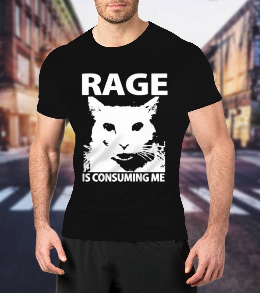Rage Is Consuming Me Cat Meme T-Shirt