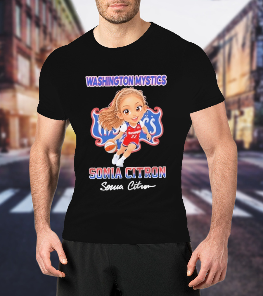 Washington Mystics Sonia Citron Basketball Player Caricature T-Shirt